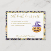 Bis der Tod uns Lila orangefarbenen Hochzeitssturz Begleitkarte (Vorderseite)