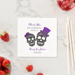 Bis der Tod uns Lila Personalisierte Hochzeit mach Serviette