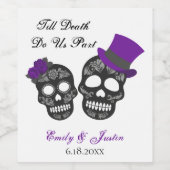 Bis der Tod uns Lila Personalisierte Hochzeit mach Weinetikett (Einzelnes Label)