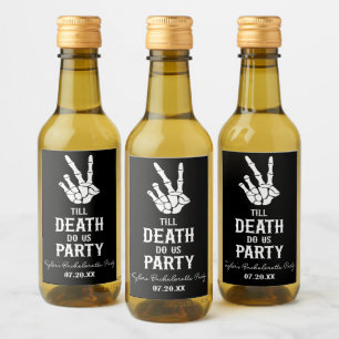 Bis der Tod uns Party-Skelett-Junggesellinnen-Part Weinetikett