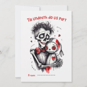 Bis der Tod uns Scheidet Skelett-Paar zum Valentin Feiertagskarte