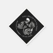 Bis der Tod uns Teil der gotischen Hochzeit Serviette (Ecke)