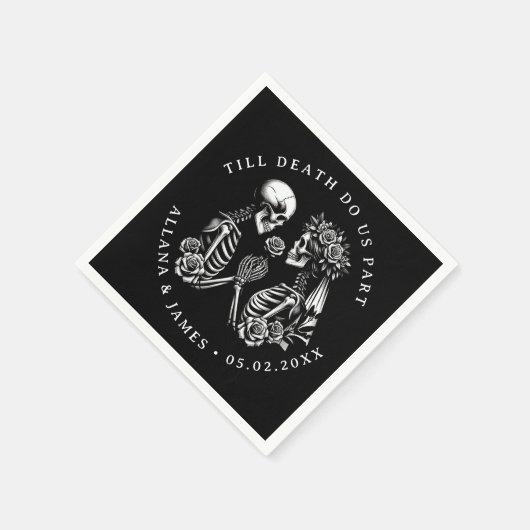 Bis der Tod uns Teil der gotischen Hochzeit Serviette (Ecke)