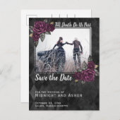 Bis der Tod uns Teil der gotischen Rose Save the D Ankündigungspostkarte (Vorne/Hinten)