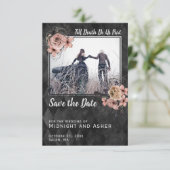 Bis der Tod uns Teil der gotischen Rose Save the D Date (Stehend Vorderseite)