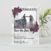 Bis der Tod uns Teil der gotischen Rose Save the D Date (Stehend Vorderseite)