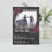 Bis der Tod uns Teil der gotischen Rose Save the D Date (Stehend Vorderseite)