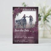Bis der Tod uns Teil der gotischen Rose Save the D Date (Stehend Vorderseite)