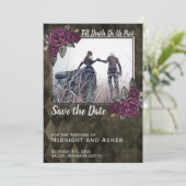 Bis der Tod uns Teil der gotischen Rose Save the D Date (Stehend Vorderseite)
