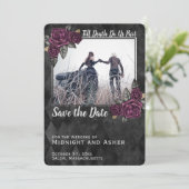 Bis der Tod uns Teil der gotischen Rose Save the D Save The Date (Stehend Vorderseite)