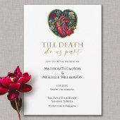 Bis der Tod uns Teil des Herzens Halloween Gold Einladung
