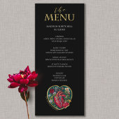 Bis der Tod uns Teil des Herzens Halloween Gold Menükarte