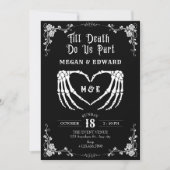 Bis der Tod uns Teil erhalten Schädel Hochzeit Einladung (Vorderseite)
