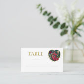 Bis der Tod uns Teil Goth Heart Gold Halloween Platzkarte (Stehend Vorderseite)