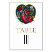 Bis der Tod uns Teil Goth Heart Gold Halloween Tischnummer (Rückseite)