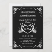 Bis der Tod uns Teil gotische Hochzeit Einladung (Vorderseite)