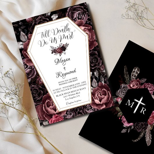 Bis der Tod uns Teil macht | Black Dark Goth Weddi Einladung
