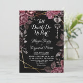 Bis der Tod uns Teil macht | Black Gothic Dark Flo Einladung (Stehend Vorderseite)