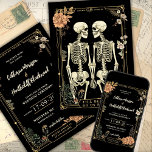 Bis der Tod uns Teil macht | Einladung zur Hochzei<br><div class="desc">Wir haben uns für die Tarot-Karte "The Lovers" entschieden, die für ihren romantischen Charme steht, der für die andauernde Liebe steht. Das Skelettpaar verstärkt diese Liebe und unterstreicht die Vorstellung von Liebe über den Tod hinaus. Es verkörpert eine Liebe, die das physische Reich übertrifft und sich bis in die Ewigkeit...</div>