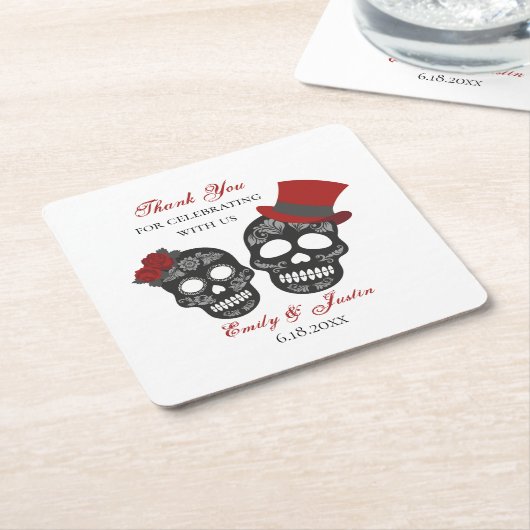 Bis der Tod uns Teil macht | Gastgeschenk Hochzeit Rechteckiger Pappuntersetzer (angewinkelt)