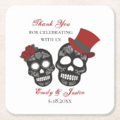 Bis der Tod uns Teil macht | Gastgeschenk Hochzeit Rechteckiger Pappuntersetzer (Vorderseite)