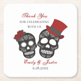 Bis der Tod uns Teil macht | Gastgeschenk Hochzeit Rechteckiger Pappuntersetzer