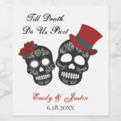 Bis der Tod uns Teil macht | GASTGESCHENK HOCHZEIT Weinetikett (Einzelnes Label)