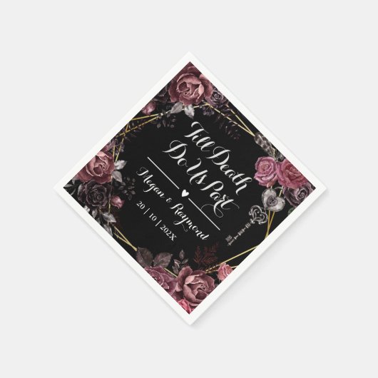 Bis der Tod uns Teil macht | Gothic Black Dark Wed Serviette (Ecke)