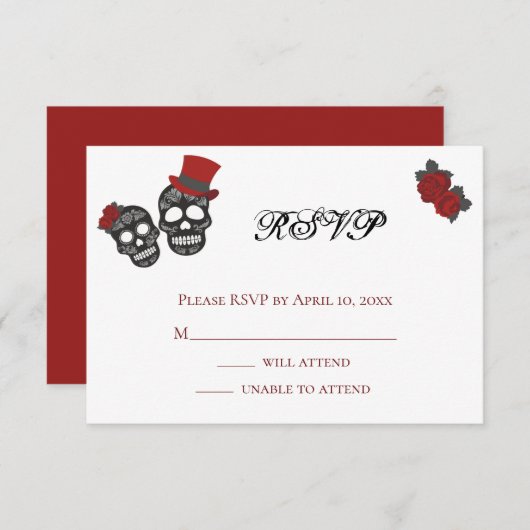 Bis der Tod uns Teil macht | Hochzeit RSVP Karte (Vorne/Hinten)