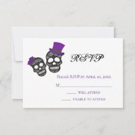 Bis der Tod uns Teil macht | Lila Hochzeit RSVP Karte