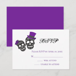 Bis der Tod uns Teil macht | Lila Hochzeit RSVP Karte