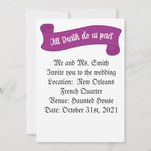 Bis der Tod uns Teil macht Save The Date (Rückseite)