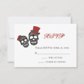 Bis der Tod uns Teil macht | Schwarze und Rote Hoc RSVP Karte (Vorderseite)