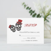 Bis der Tod uns Teil macht | Schwarze und Rote Hoc RSVP Karte (Stehend Vorderseite)