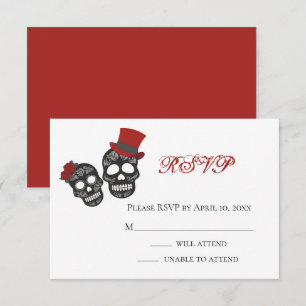 Bis der Tod uns Teil macht   Schwarze und Rote Hoc RSVP Karte
