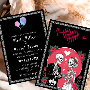 Bis der Tod uns Teil macht   Skeleton halloween We Einladung