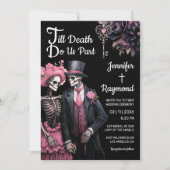 Bis der Tod uns Teil macht | Skeletts Gothic Weddi Einladung (Vorderseite)
