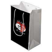 Bis der Tod uns Teil Schädel Zitat klassisch Mittlere Geschenktüte (Vorderseite Schrägansicht)