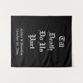 Bis der Tod uns Teil schwarz macht Wandteppich (Vorderseite (Horizontal))