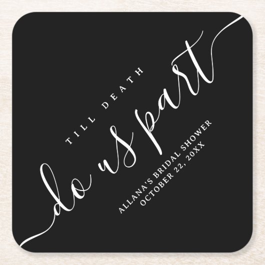 Bis der Tod uns Teil Schwarz und Weiß Rechteckiger Pappuntersetzer (Vorderseite)