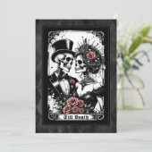 Bis der Tod uns Teil Tarot Hochzeit Einladung (Stehend Vorderseite)