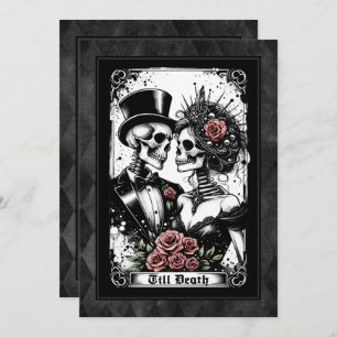 Bis der Tod uns Teil Tarot Hochzeit Einladung