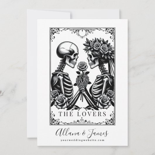 Bis der Tod uns Teil Tarot Hochzeit speichern das Save The Date (Rückseite)