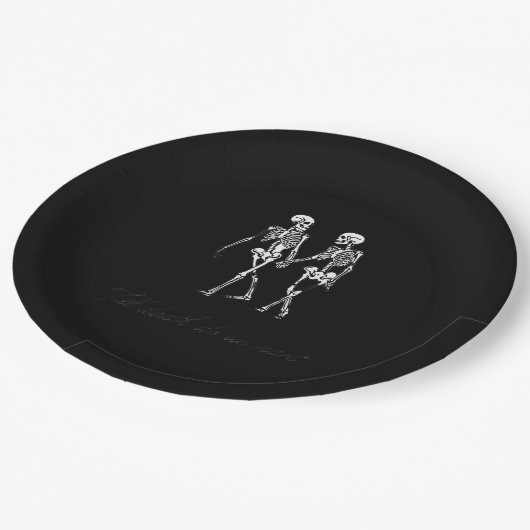 Bis der Tod uns zum klassischen Design des Grabmal Pappteller (Schrägansicht)