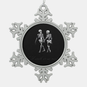 Bis der Tod uns zum klassischen Design des Grabmal Schneeflocken Zinn-Ornament