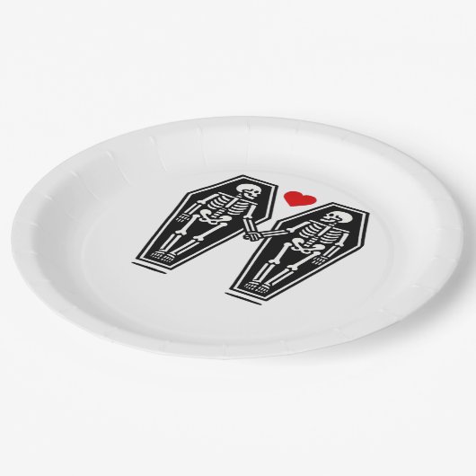 Bis der Tod uns zusammen tut - weiß kein Klassiker Pappteller (Schrägansicht)