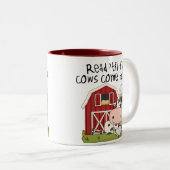 Bis die Kühe kommen Zuhause Zweifarbige Tasse (VorderseiteRechts)