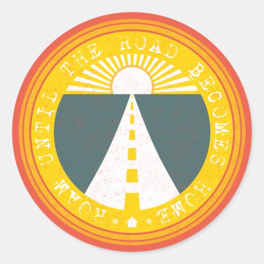 bis die Straße Zuhause Classic Round sti wird Runder Aufkleber (Vorderseite)