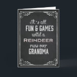 Bis ein Rentier über die Oma Chalkboard läuft Feiertagskarte<br><div class="desc">Spaß & Spiele bis ein Rentier über Oma läuft.  So eine lustige Karte zu Weihnachten zu schicken</div>