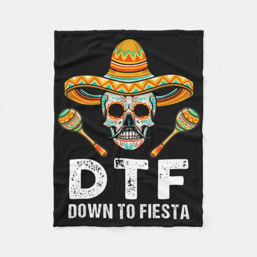 Bis Fiesta Funny Mexiko Party Skull Funny Cin Fleecedecke (Vorderseite)